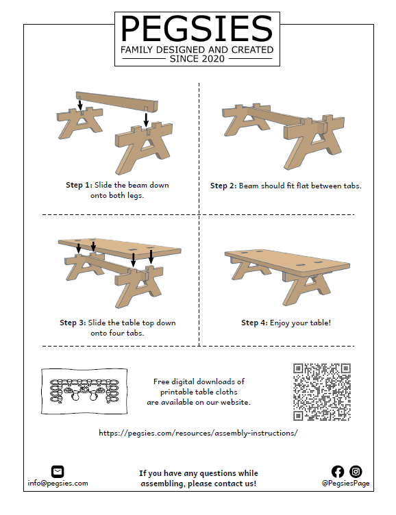 Assembly instructions for 3mm baltic birch plywood table